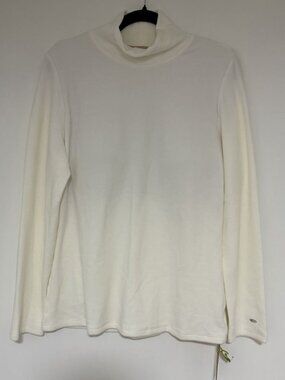 OGL Women’s Cream Mockneck Long Sleeve Built In Bra Top Size 2XL New